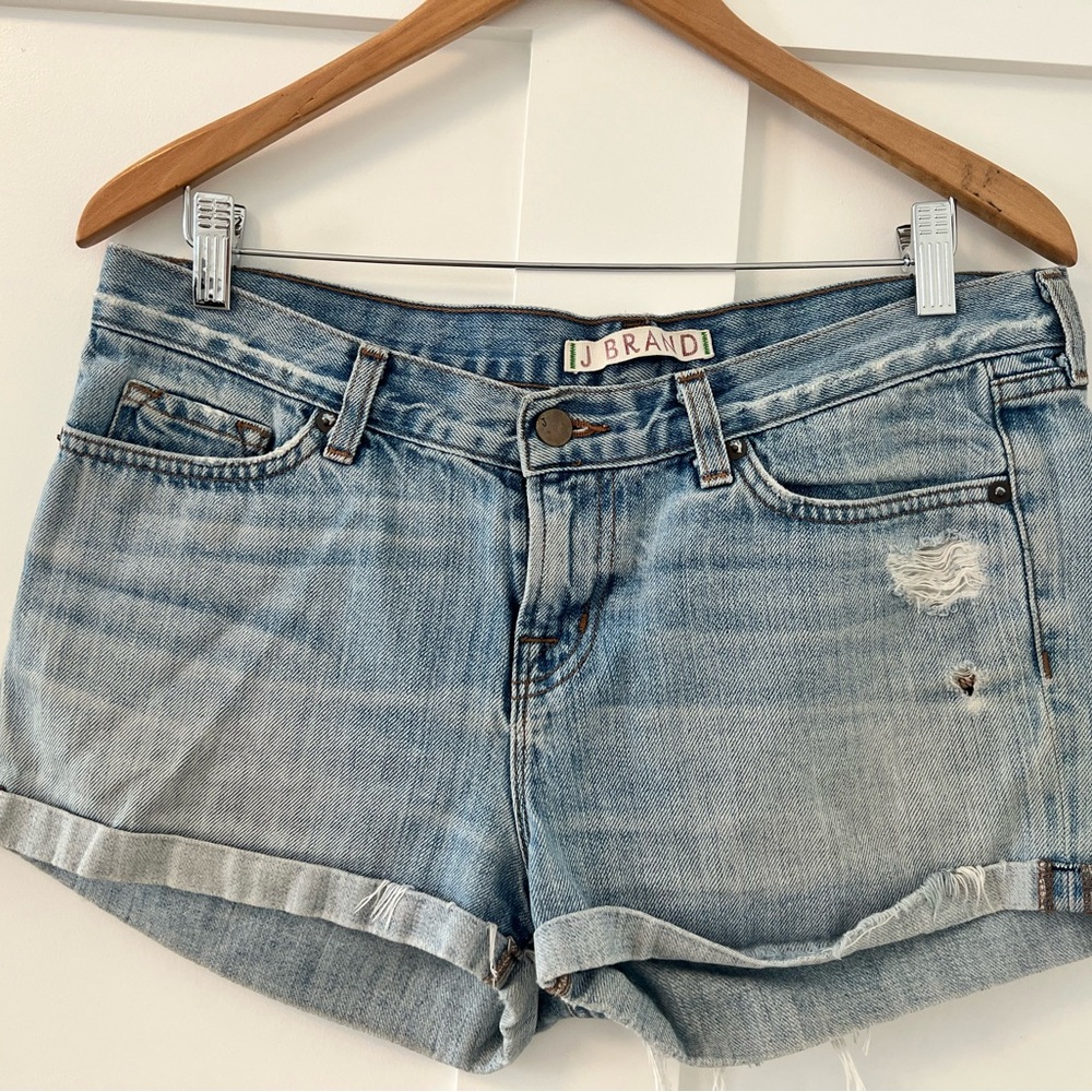 J Brand Distressed Blue Jean Shorts
